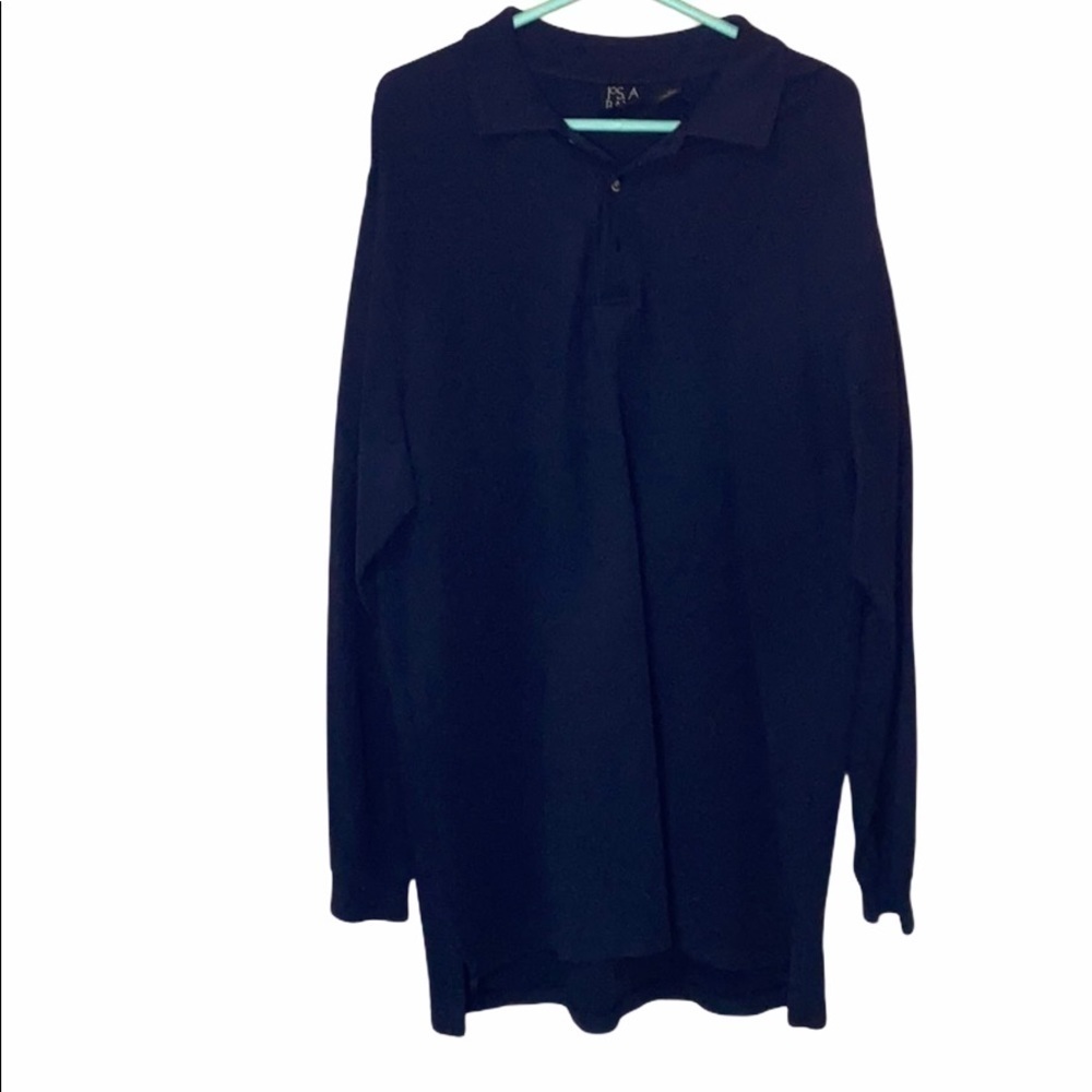 Jos A Banks long sleeve navy polo Shirt
